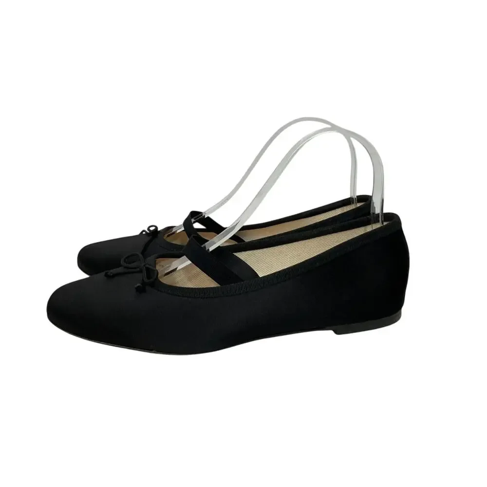 J.Crew Strappy Black Zoe Flats Size 7